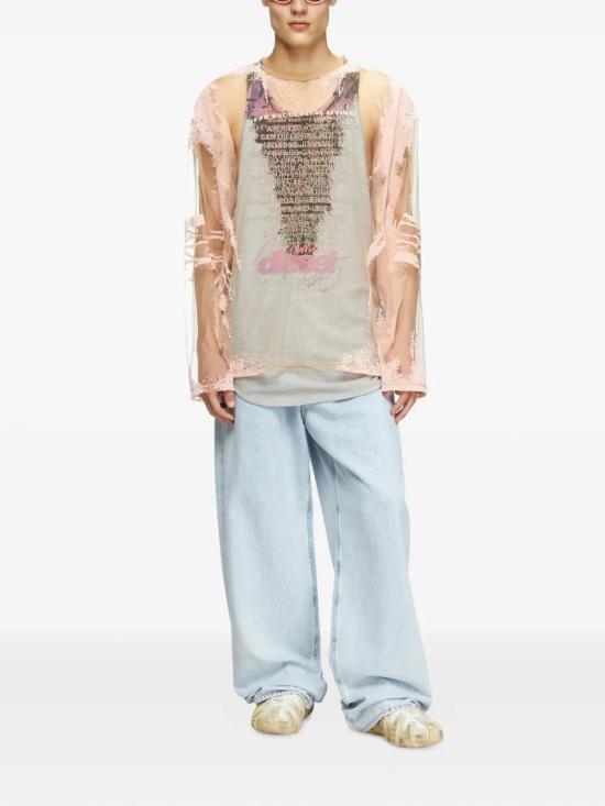  디젤 반팔 티셔츠 A197180AFBM pink - DIESEL