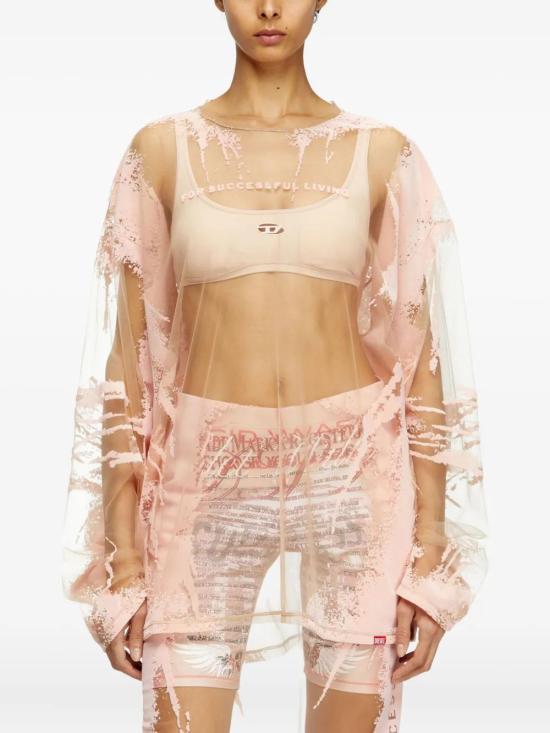  디젤 반팔 티셔츠 A197180AFBM pink - DIESEL