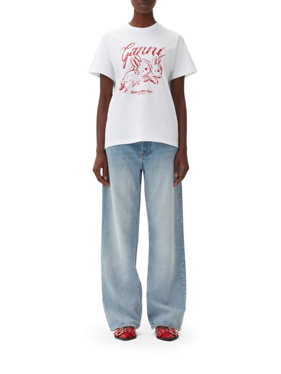 25SS 가니 반팔 티셔츠 T3994151 BRIGHT WHITE DOM - GANNI