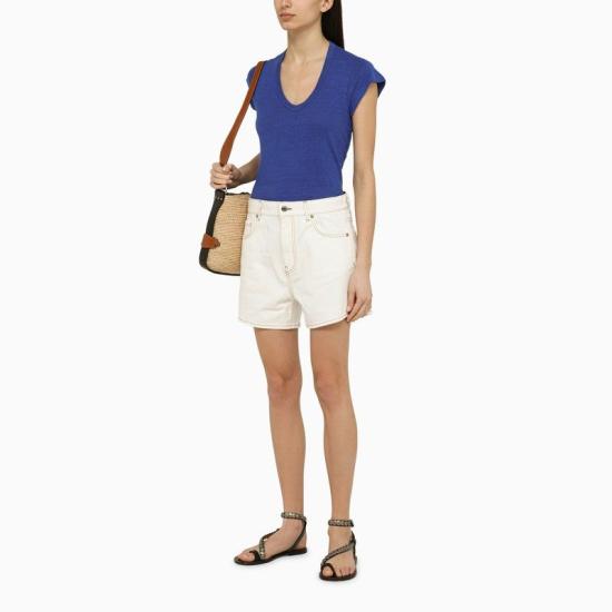  이자벨마랑에뚜왈 반팔 티셔츠 24PTS0014FBB1N17E 30EB blue - ISABEL MARANT ETOILE