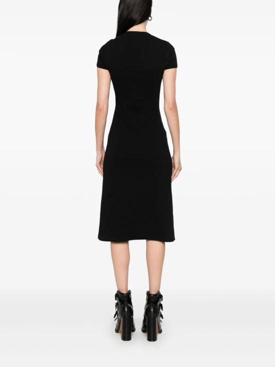 25SS 알렉산더 맥퀸 미디 원피스 829113QLAER 1000 BLACK - ALEXANDER MCQUEEN
