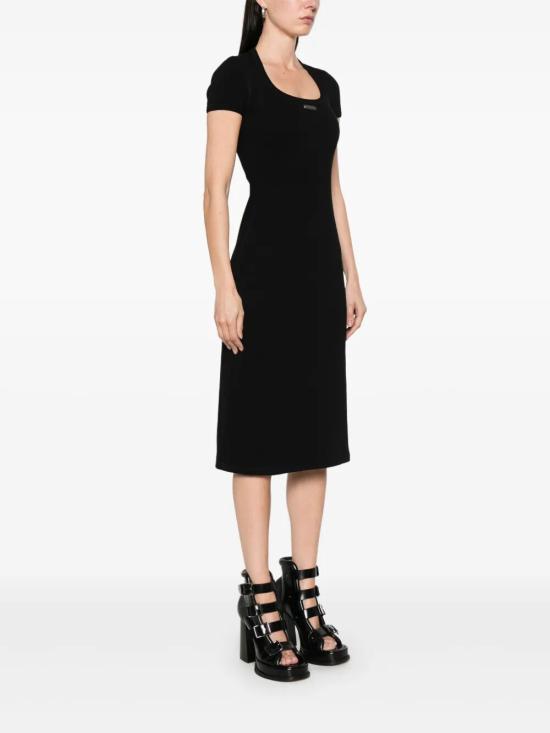 25SS 알렉산더 맥퀸 미디 원피스 829113QLAER 1000 BLACK - ALEXANDER MCQUEEN