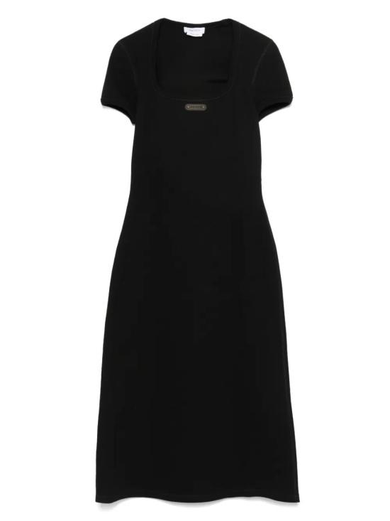 25SS 알렉산더 맥퀸 미디 원피스 829113QLAER 1000 BLACK