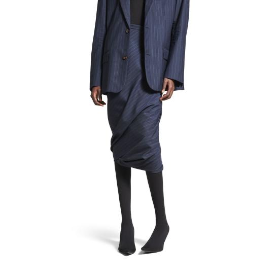 25SS 발렌시아가 미디 스커트 831231TST24 4100 DARK NAVY - BALENCIAGA