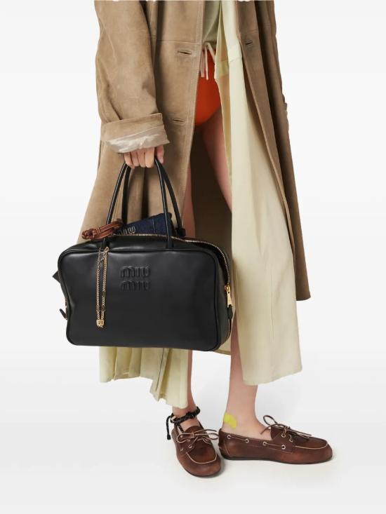 25FW 미우미우 토트백 5BB117 2CRWF0002 Black - MIU MIU