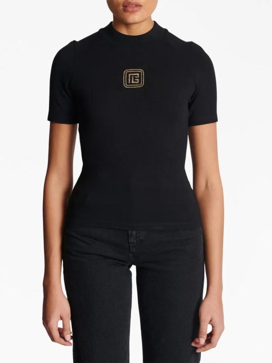  발망 반팔 티셔츠 BF1EF055BC49 black - BALMAIN