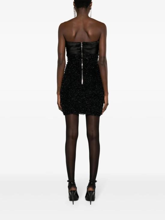  발망 숏 원피스 BF0R1170MD26 black - BALMAIN