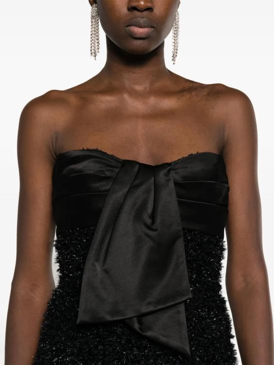  발망 숏 원피스 BF0R1170MD26 black - BALMAIN