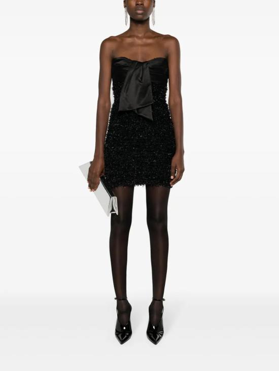  발망 숏 원피스 BF0R1170MD26 black - BALMAIN