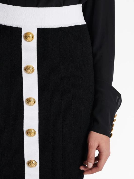  발망 미디 스커트 BF1LD066KF01 black - BALMAIN