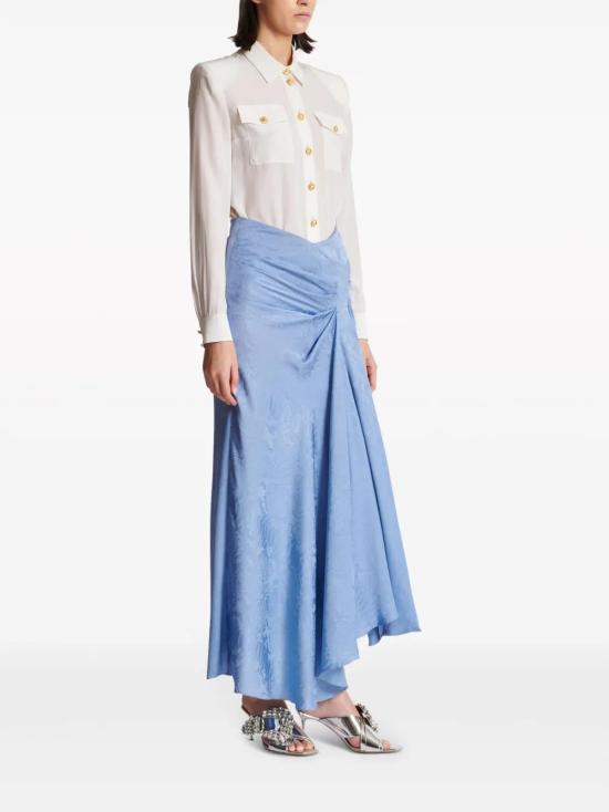  발망 미디 스커트 CF1LE365SD21 blue - BALMAIN