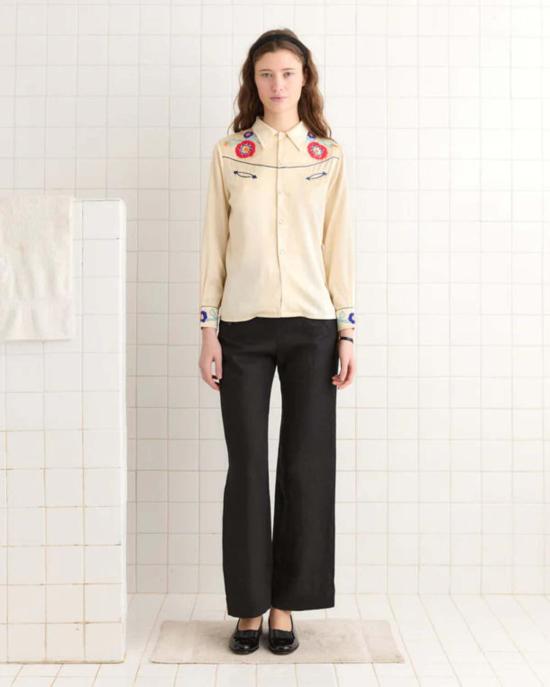  보디 블라우스 보드 가든 파티 웨스턴 셔츠 크림 멀티