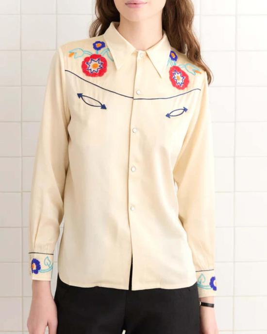  보디 블라우스 보드 가든 파티 웨스턴 셔츠 크림 멀티 - BODE