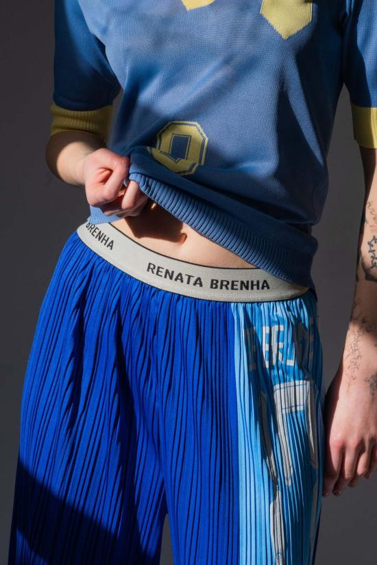  레나타 브레나 트레이닝/조거 팬츠 Renata Brenha Futebol 플리츠  블루 - RENATA BRENHA