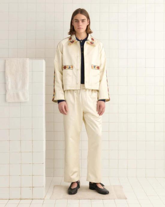  보디 자켓 보드 솜사탕 재킷 크림 멀티