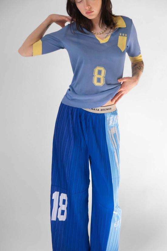  레나타 브레나 반팔 티셔츠 Renata Brenha Formiga 폴로 블루 & 옐로우 - RENATA BRENHA