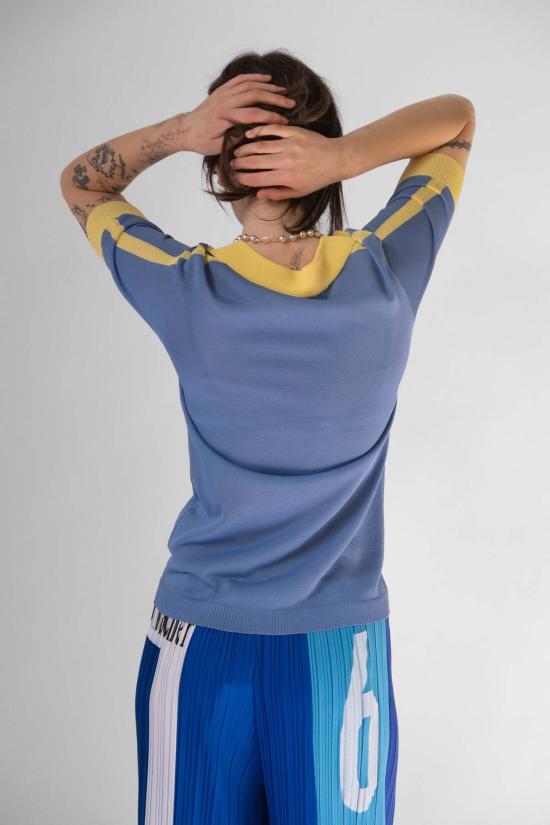  레나타 브레나 반팔 티셔츠 Renata Brenha Formiga 폴로 블루 & 옐로우 - RENATA BRENHA