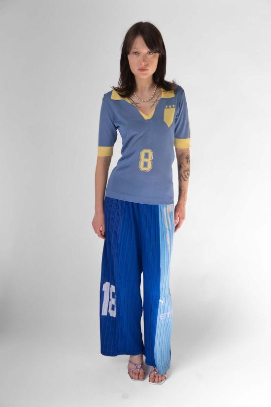  레나타 브레나 반팔 티셔츠 Renata Brenha Formiga 폴로 블루 & 옐로우 - RENATA BRENHA