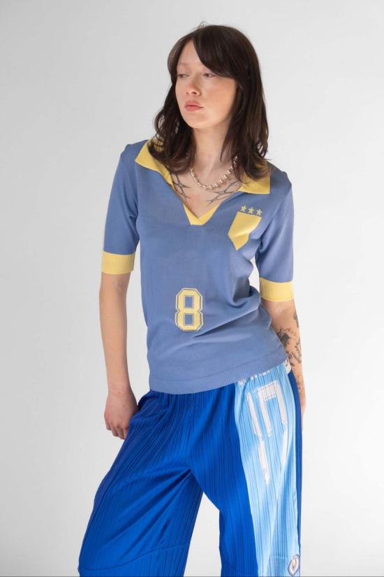  레나타 브레나 반팔 티셔츠 Renata Brenha Formiga 폴로 블루 & 옐로우