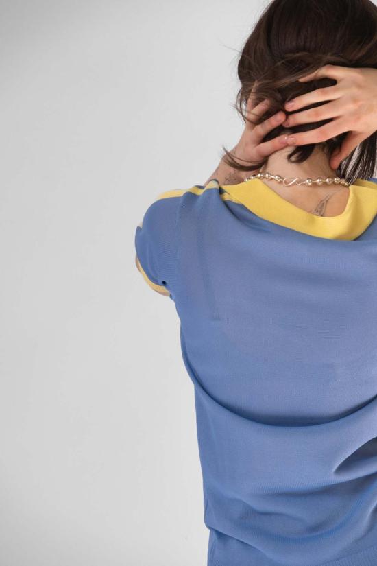  레나타 브레나 반팔 티셔츠 Renata Brenha Formiga 폴로 블루 & 옐로우 - RENATA BRENHA