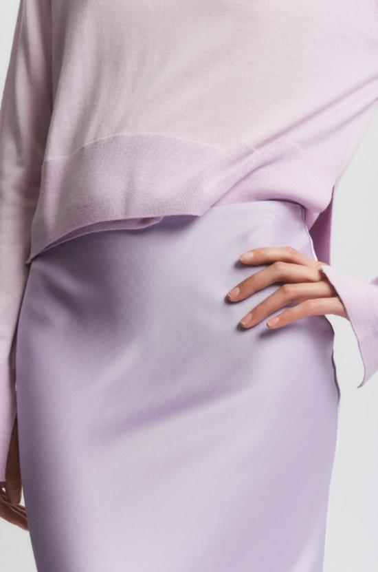  세인트 아트 롱 스커트 Saint Art Talia Charmeuse 맥시 스커트 라일락 - SAINT ART