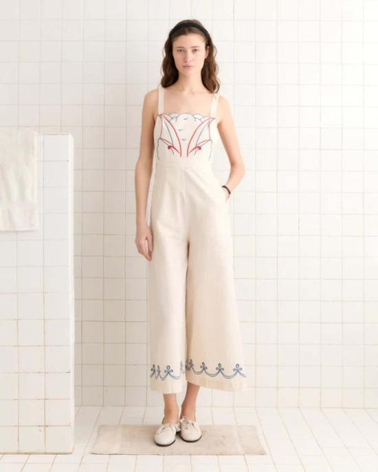  보디 점프수트 보드 자수 세일보트