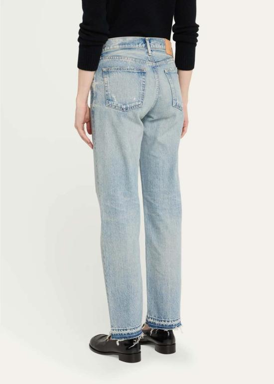  마우지 데님 팬츠 무시 Mv 아번 스트레이트 로우 진 블루 - MOUSSY