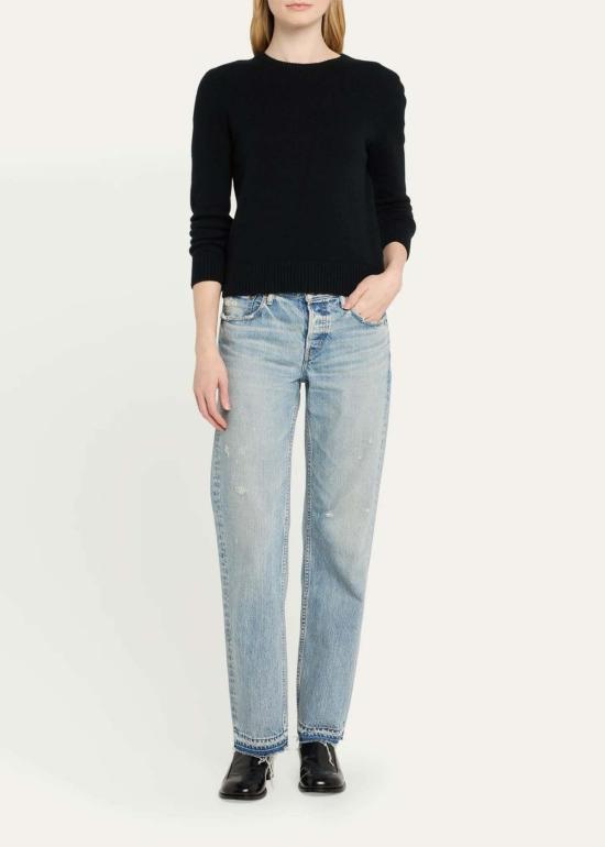  마우지 데님 팬츠 무시 Mv 아번 스트레이트 로우 진 블루 - MOUSSY