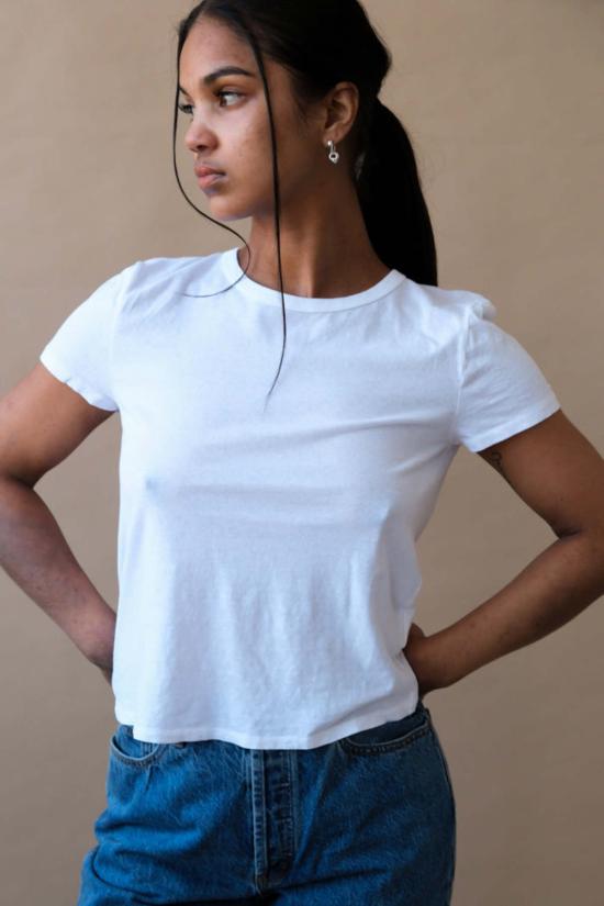  아셀 반팔 티셔츠 애셔 노 베이비 티 화이트