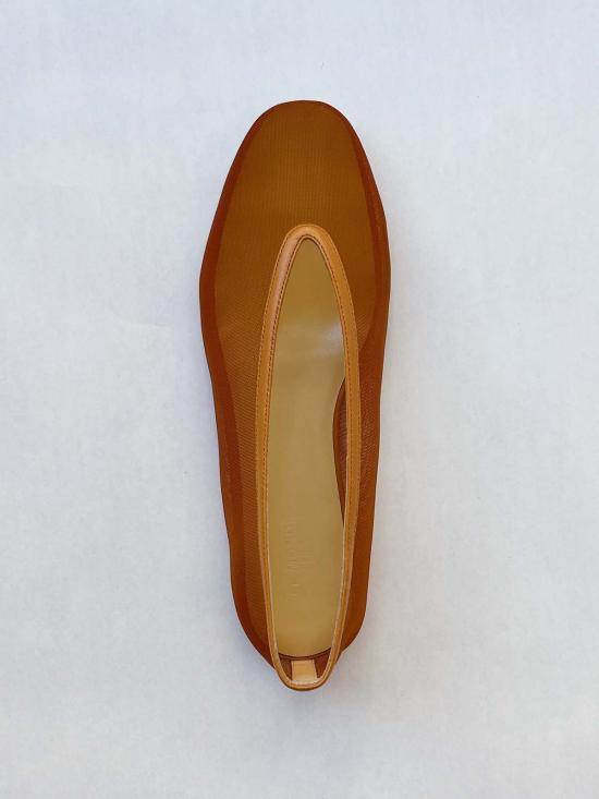  르 몽드 베릴 플랫 슈즈 루나 메쉬 슬리퍼 코냑 - LE MONDE BERYL