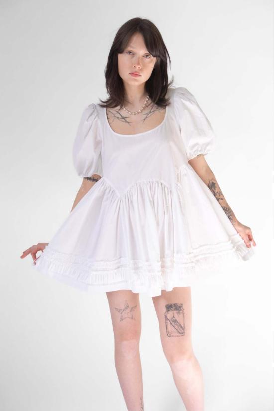  샌디리앙 숏 원피스 Sandy Liang 큐피 드레스 화이트