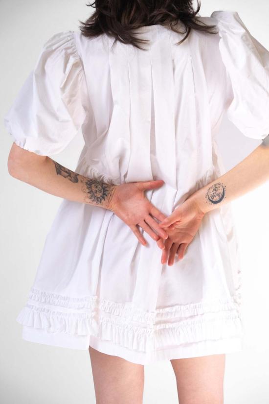  샌디리앙 숏 원피스 Sandy Liang 큐피 드레스 화이트 - SANDY LIANG