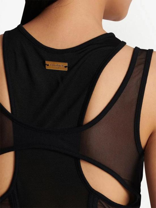  발망 바디수트 티셔츠 AF0BA185MC18 black - BALMAIN