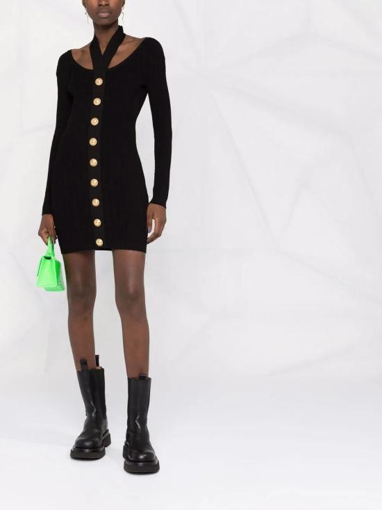  발망 미디 원피스 XF0R8525KB07 - BALMAIN