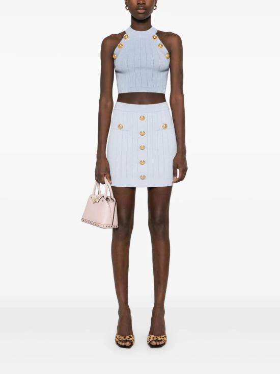  발망 민소매 티셔츠 EF1AB390KB07 blue - BALMAIN