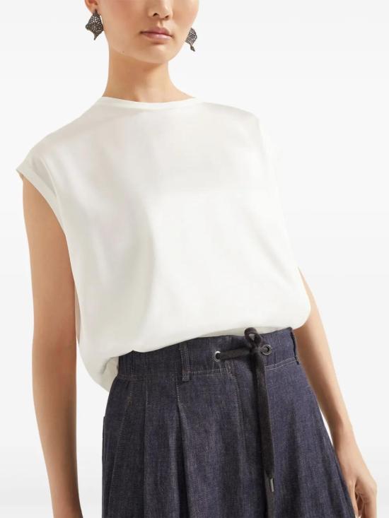  브루넬로 쿠치넬리 반팔 티셔츠 M0C59EH500C600 white - BRUNELLO CUCINELLI