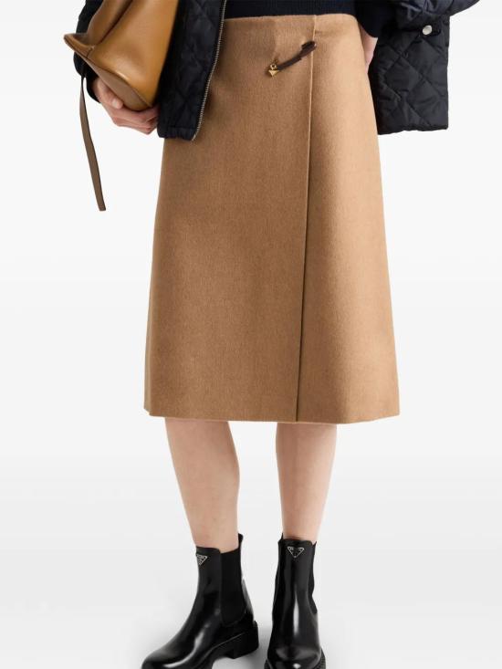  프라다 미디 스커트 P125KESAMO165 camel - PRADA
