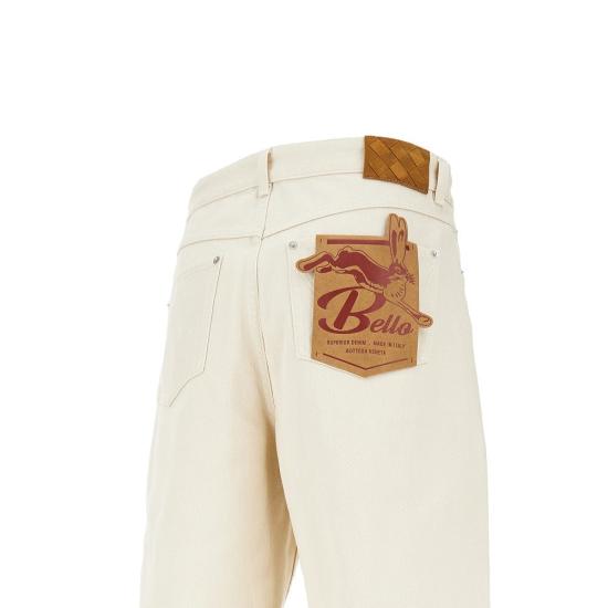  보테가베네타 데님 팬츠 보테가 베네타 스톤워시 커프스 남성 화이트 진 - BOTTEGA VENETA