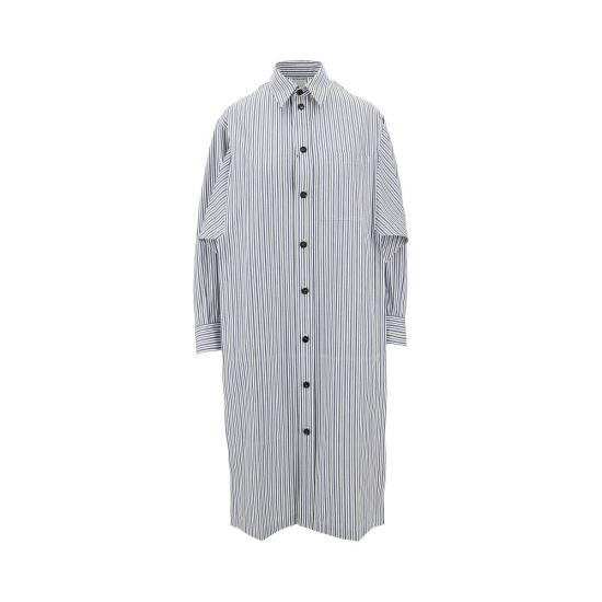  보테가베네타 미디 원피스 보테가 베네타 스트라이프 코튼 셔츠 드레스 여성 멀티컬러