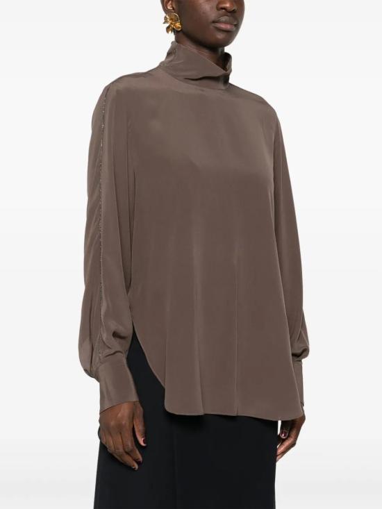  브루넬로 쿠치넬리 블라우스 MB993ES704C1868 brown - BRUNELLO CUCINELLI