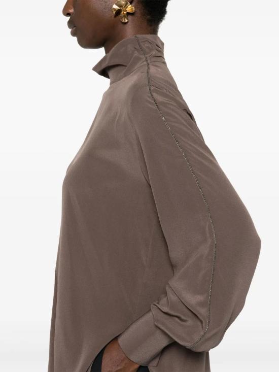  브루넬로 쿠치넬리 블라우스 MB993ES704C1868 brown - BRUNELLO CUCINELLI