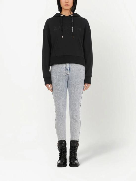  발망 후드 티셔츠 XF0JP000BB03 - BALMAIN