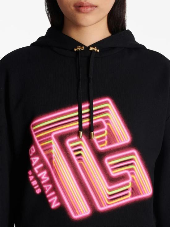  발망 후드 티셔츠 BF4JP011GD13 - BALMAIN