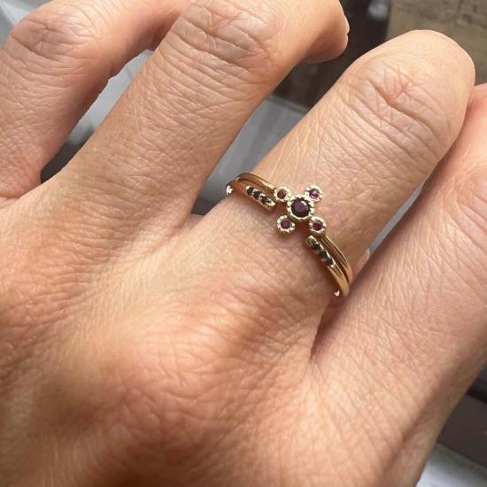  제니 권 디자인스 반지 제니 권 블랙 이퀼리브리엄 커프 14k 골드/블랙 다이아몬드 - JENNIE KWON DESIGNS