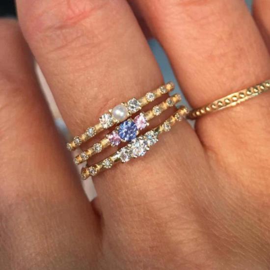  제니 권 디자인스 반지 제니 권 다이아몬드 비콘 링 14K 골드/화이트 다이아몬드 - JENNIE KWON DESIGNS