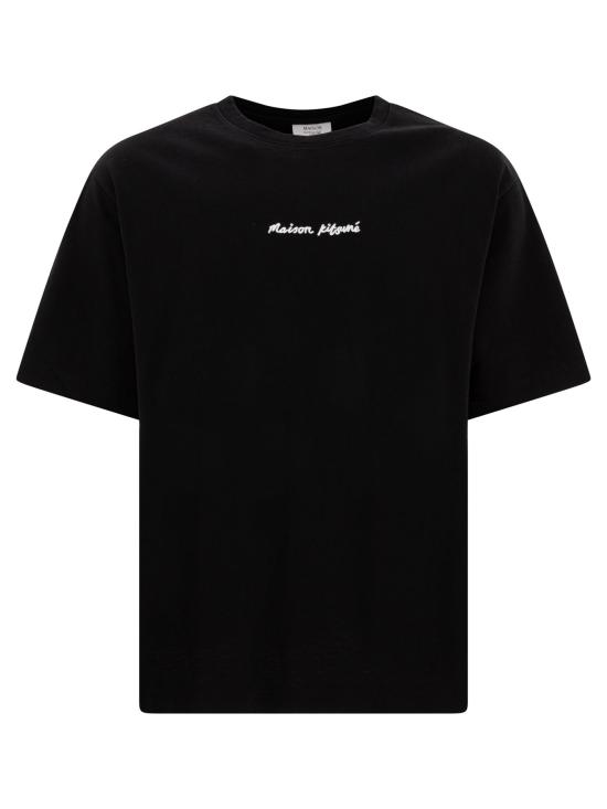  메종키츠네 자수 오버사이즈 티셔츠 OM00122KJ0119P199 BLACK DOM
