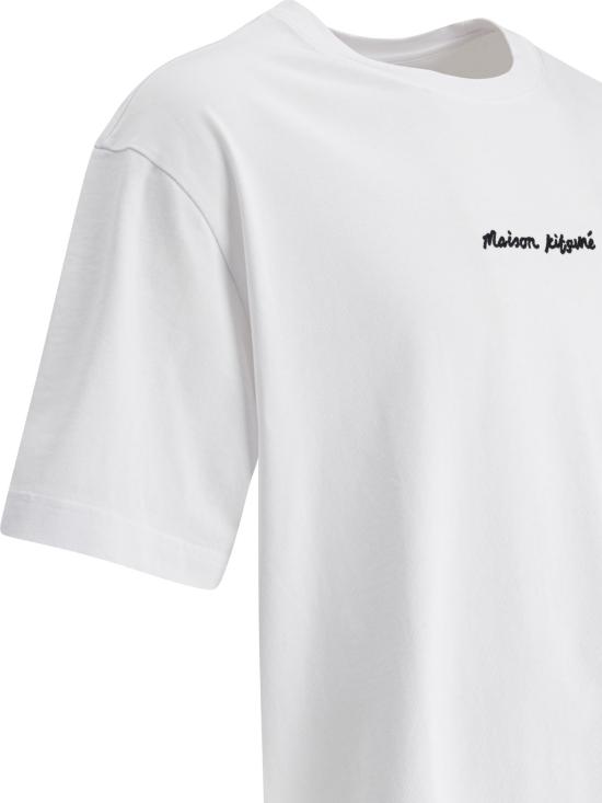 메종키츠네 자수 오버사이즈 티셔츠 OM00122KJ0119P100 WHITE DOM - MAISON KITSUNE