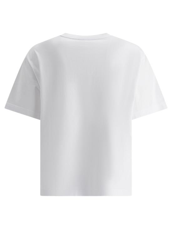  메종키츠네 자수 오버사이즈 티셔츠 OM00122KJ0119P100 WHITE DOM - MAISON KITSUNE