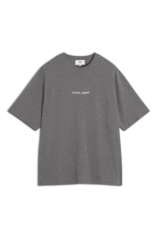  메종키츠네 자수 오버사이즈 티셔츠 OM00122KJ0119H131 MEDIUM GREY MELANGE DOM