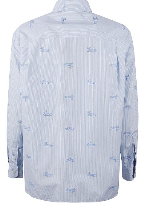 25SS 구찌 긴팔 셔츠 814715Z7AHK4421 AZURE WHITE DOM - GUCCI